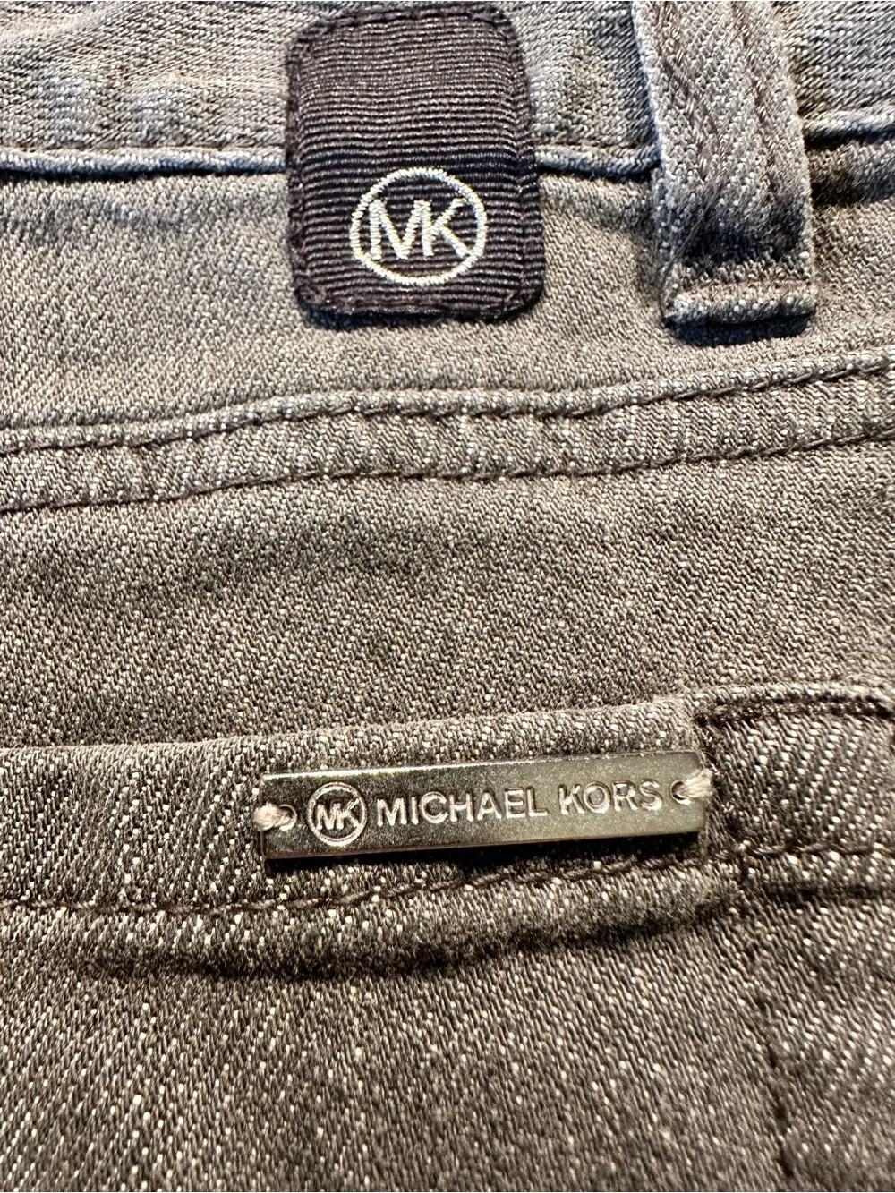 MK Pants Designer Michael Kors Selma Skinny Gray Denim Jeans Size 14